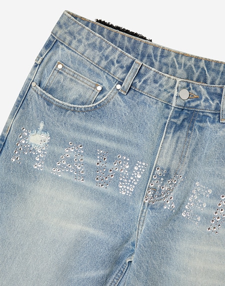 PANTS Hawkers2013 STRASS DENIM - Light Blue